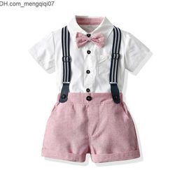 Clothing Sets 1-6 year old boys and children's summer clothing pure cotton birthday clothing set pure cotton lapel pendant set children's fashionable Z230724