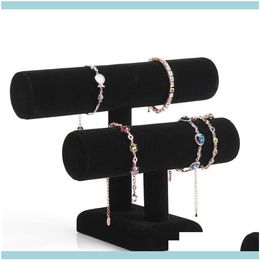 banner stand Jewellery Stand Packaging 2 Layer Veet Bracelet Necklace Display Angle Watch Holder T-Bar Multi-Style Optional Wfxxf Dr257B