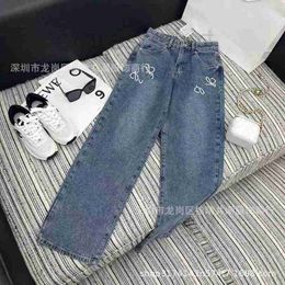 Women's Jeans Designer 23 Summer New Light Luxury Explosion Street Fashion Brand with National Style Embroidery Straight Tube Wide Leg Pants UBRI