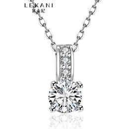 100% Pure 925 Sterling Silver Pendant Necklace 1 5 Ct SONA CZ Diamond Engagement Necklace Solid Silver Wedding Necklaces for Women184L