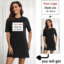 Basic Casual Dresses DIY Dresses for Women Print Your Like Po or Your Own Design Custom T Shirt Dress Short Sleeve Summer Clothes Streetwear 230720