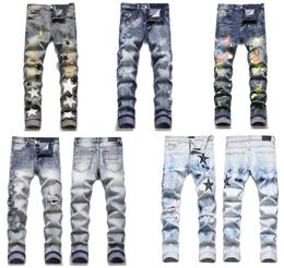 New jeans men designer jeans Skinny Pants jeans for mens Jean pant Designer Pants pantalones Mens Jeans Ripped Jeans Pencil Pants Hole Letter modem Top quality