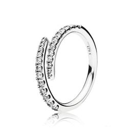 Clear CZ Diamond Shooting Star Ring Set Original Box for Pandora 925 Sterling Silver Women Girls Wedding meteor Open Rings261i