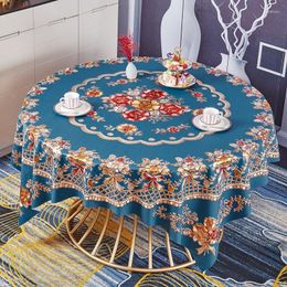 Table Cloth Light Much Wind Round Protection Against Oil Water PVC Tablecloth_Jes1570