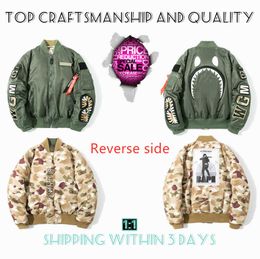 Top Craftsmanship women Mens jackets bomber Shark Star Spots designers coat Varsity co-branding Stylist Cotton clothes Military style Camouflage Baseball