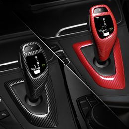 Carbon Fiber Style Gear Shift Handle Sleeve Cover Trim For BMW F20 F21 F22 F23 F30 F31 F34 F35 F32 F33 F36 ABS Car Accessories2631