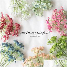 Decorative Flowers Wreaths Real Touch Artificial Gypsophila Baby Breath Pu Fake Party Garden Decoration Drop Delivery Home Festive Dhjuq