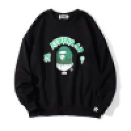 A Bathing A Ape Japanese trendy brand paint splash green letter long sleeved sweater