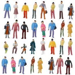 Diecast Model 100Pcs 1 100 150 200 Scale Miniature Figures N Painted Scenes Modelling People Assorted Poses 230721