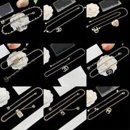 Brand Luxury Crystal CC Necklace Fashion Classic perfume Bottle Designer Necklace High quality Plating 18K Gold Pendant Necklace Jewelry