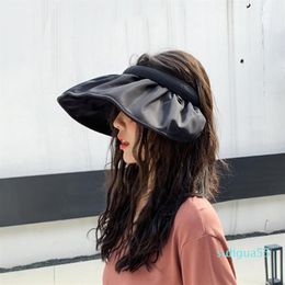 fashion Designer Sun Hat Summer Multifunction Women Hair Hoop Ponytail Uv Protection Wide Brim Foldable Adult Ladies Femme Beach281H