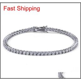 European And American Tennis Chains Hip-hop Tide Men's Bracelet Zircon-microencased M Bracele qylANu luckyhat217g