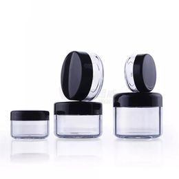 3g 5g 10g 15g 20g plastic cosmetic container black Plastic cream jar Makeup Sample Jar Cosmetic Packaging Bottle 1000pcs lot222f