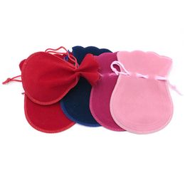 400pcs lot Small Velvet Drawstring Cotton Gifts Bag Pouches 7 9cm fit Necklace Bracelet Jewellery Package Presents Bags242a