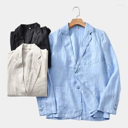 Men's Suits Fashion Linen Blazer - Lightweight Loose Fit Ultra-thin Jacket 98% For Comfort And Breathability