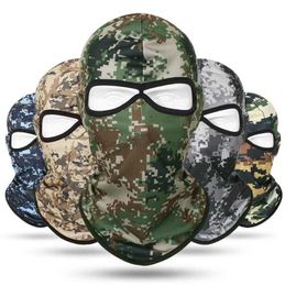Camouflage Balaclava Ski Masks Ninja Hood hat Military Camo army Tactical Motorcycle Face Mask neck warmer for Outdoor Camping Cycling hunting 54 Colours