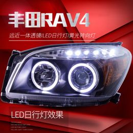 Car LED Xenon Headlight Lighting 20 09-20 12 For Toyota RAV4 Angel Eye Turn Signal Assembly DRL Front Lamp