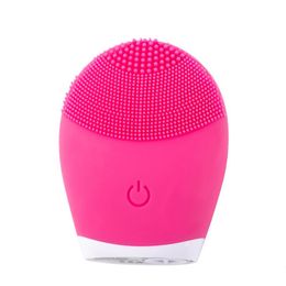 Ultrasonic Silicone Electric Facial Cleansing Brush Sonic Face Cleanser Cleansing Skin Mini Washing Massager Brush Rechargeable Y1209w