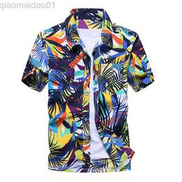 Men's Casual Shirts Mens Summer Beach Hawaiian Shirt 2023 Brand Short Sleeve Plus Size Floral Shirts Men Casual Holiday Vacation Clothing Camisas L230721