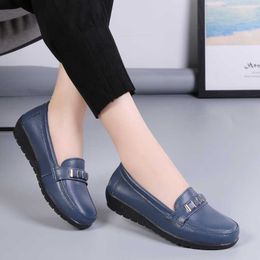 Dress Shoes Flats Women Loafers Pu Leather Breathable Slip-On Shoes for Women Comfortable Mom Shoes Ladies Footwear Plus Size Zapatos Mujer L230721