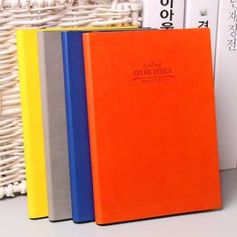 Deli PU Material Simple Diary This Article Art Retro Soft Leather Colour Edging Record Business Work Meeting OfficeNote Book