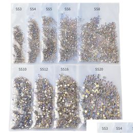 Nail Art Decorations 1440Pcs/Pack Ss3-Ss20 Starry Ab Rhinestones For Nails 3D Flatback Glass Strass Non Fix Crystal Charm Glitter Dr Dhmjt