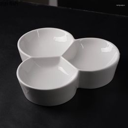 Plates Ceramic Sushi Plate 3 Compartment Snack Dessert Dishes Dinner Restaurant Irregular Shape Solid Colour Cutlery Cooking Dish