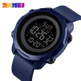 Relógio digital esportivo da marca SKMEI ao ar livre relógios masculinos femininos simples 5bar à prova d'água display de luz despertador montre homme 1540257M