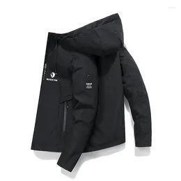 Jaquetas masculinas 2023 jaqueta preta Yak poliéster fina primavera/verão protetor solar blusão esportivo cardigã com capuz