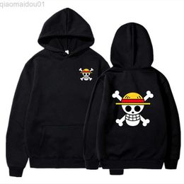 Men's Hoodies Sweatshirts One Piece Autumn Pullover Skull Luffy Men's die Sweatsirts Sweat omme Japanese Anime arajuku ip op Style dies Coat L230721