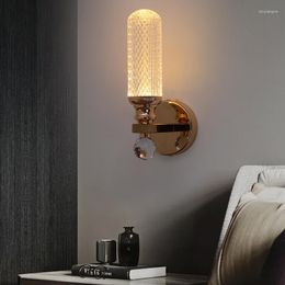 Wall Lamp Unique Design Acrylic Lampshade Sconces Bedroom Bedside Living Room TV Background Aisle Porch Modern Decoration Metal Lamps