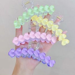 Love-shaped Hair Claws For Women Girls Hair Clips Barrettes Simple Ponytail Clips Sweet Headwear Elegant Hairpins Acrylic