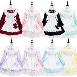 Japanese Kawaii School Gift Party Cosplay Dress Long Sleeve 8 Colour Anime Maid Costume Pink Princess Animation Show Maid Roleplay Outfit