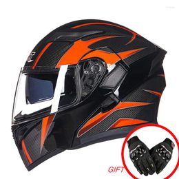 Motorcycle Helmets Filp UP LOCOMOTIVE Dual Visor Smoke Inner Riding Racing Street Moto Casque Capacete GXT902