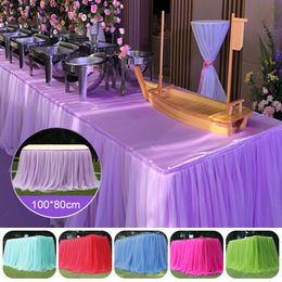 Table Skirt 100x80cm Skirts Birthday Tulle Skirting Wedding Party Tutu Baby Shower Home Decor 230721