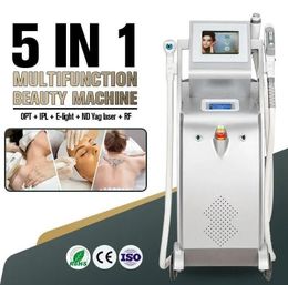 Clinic use 5 IN 1 IPL LASER Hair Removal Nd Yag Laser 1064 RF Skin Tighten E-light Permanent OPT Skin Rejuvenation Acne pigment wrinkle vascular remove beauty machine