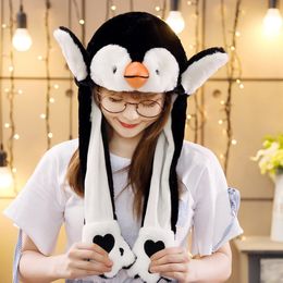 Novelty Games Ear Move Hat Animal Plush Toys Ears Jumiping up Cosplay Parties Cartoon Hats for kids Adult Cap 230721