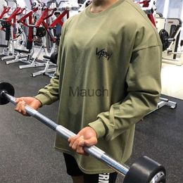Men's T-Shirts Casual Long Sleeve Tshirt Men Fitness Cotton Tee Shirt Male Gym Workout Tops Spring Autumn Running Sport Cloing J230721
