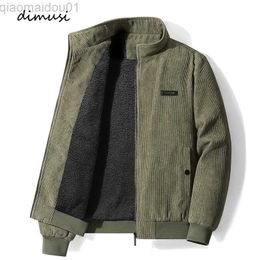 Men's Jackets DIMUSI Winter Men's Corduroy Jackets Casual Male Outwear Thick Velvet Windbreaker Jackets Mens Fleece Warm Jacket Brand Clothing L230721