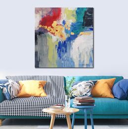 Colorful Abstract Painting on Canvas Bright and Gold Moment Art Unique Handcrafted Artwork Home Decor