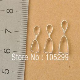 Whole 120PCS Mix 3 Size 925 Sterling Silver Jewellery Findings Bail Connector Bale Pinch Clasp Pendant 24Hours 229J