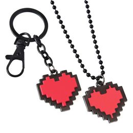 Fashion-Protagonis Chara necklace heart 3d necklace Undertale 2d 3d keychain298Q