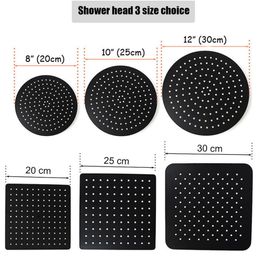 Stainless steel Black Bathroom Ultrathin 2 mm Rain Shower Head 81012 Inch Wall & Ceiling Square & Round Rainfall Shower head 201103059