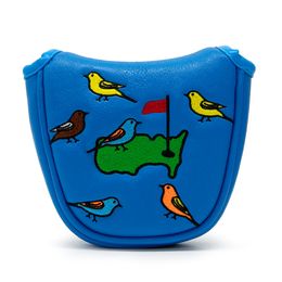 Other Golf Products High Qaulity Golf Headcover Blue Birdie Desgin Head Cover for Mallet Putters Blade Putter Golf with Magnet Premium Leather 230720