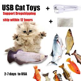 Days To USA 30CM Cat Toy Fish USB Electric Charging Simulation Dancing Jumping Moving Floppy Electronic Toys232k