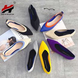 Dress Shoes 2023 Simple Flat Shoes Women Comfortable Latex Insole Casual Shoes Candy Colors Pointed Single Shoes L230721