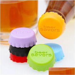 Drinkware Lid 6Pcs Sile Bottle Cap Tops Wine Beer Caps Saver Lids Silica Gel Reusable Stopper Er Dbc Drop Delivery Home Garden Kitch Dhszn