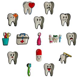Shoe Parts Accessories Funny Cartoon Charms For Clog Sandals Unisex Decoration Cute Jig Party Gift Teeth Toothbrush Drop Delivery Otksp