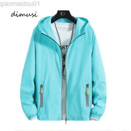 Men's Jackets DIMUSI Autumn Mens Bomber Jackets Fashion Men Sunscreen Reflective Hoodies Coats Mens Slim Sportswear Windbreaker Jackets 7XL L230721