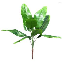 Decorative Flowers Artificial Plants Tropical Leaves Banana Tree Faux Palm Leaf Of Plant Indoor Outside Garden Wedding Decor